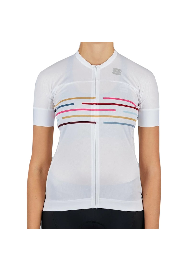 Tricou ciclism dama Velodrome Alb