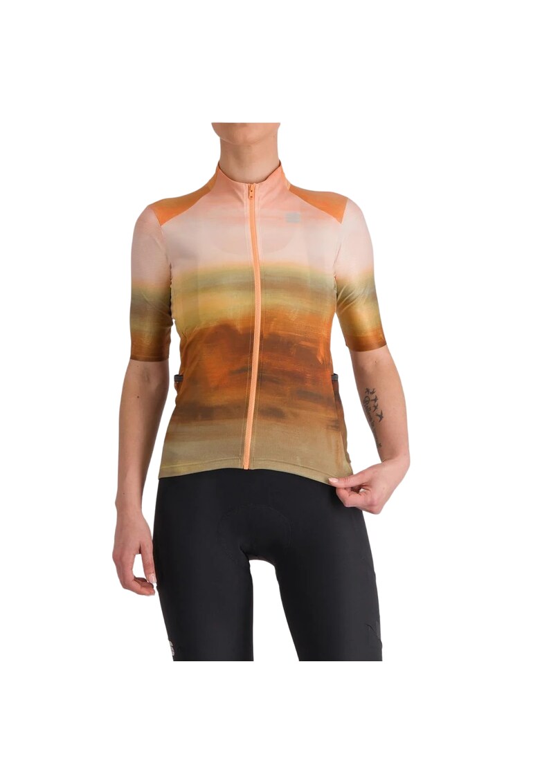 Tricou ciclism dama Flow Supergiara SS 2024 Crem/Maro