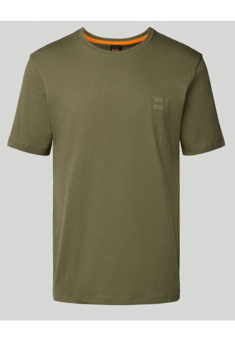 Boss Tricou simplu din bumbac - Verde masliniu