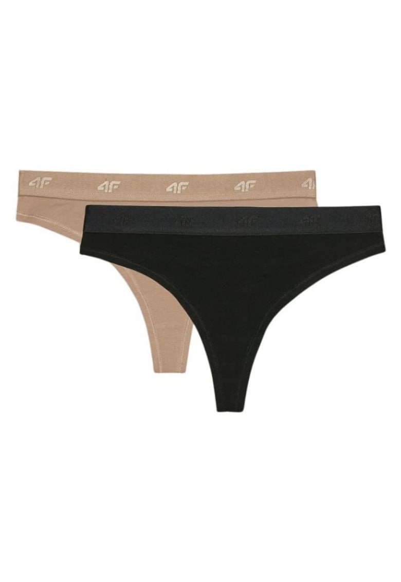 Chiloti dama - set 2 bucati - bej/negru - textil