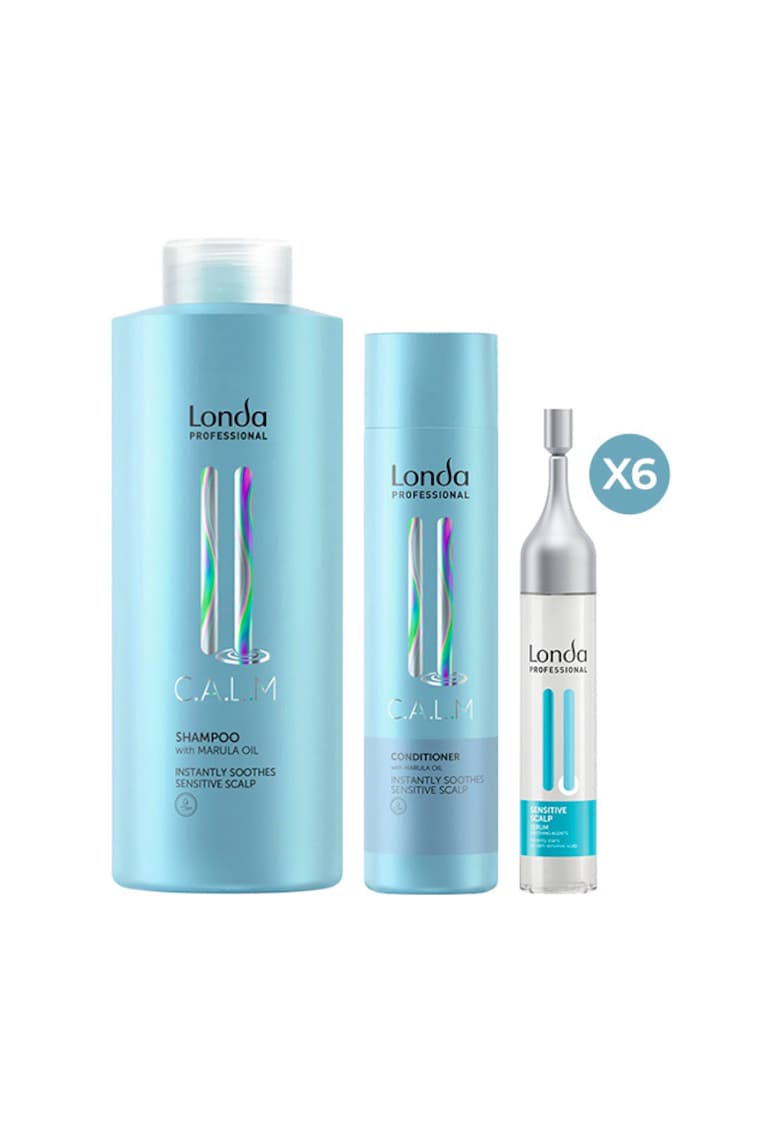 Set Calm - Sampon 1000ml - Balsam 250ml - Ser 6x9ml - pentru scalp sensibil - normal