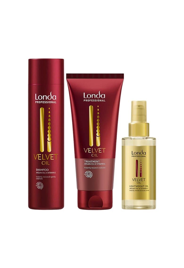 Set  Velvet Oil - Sampon 250ml - Tratament 200ml - Ulei Argan 100ml - pentru par uscat - femei