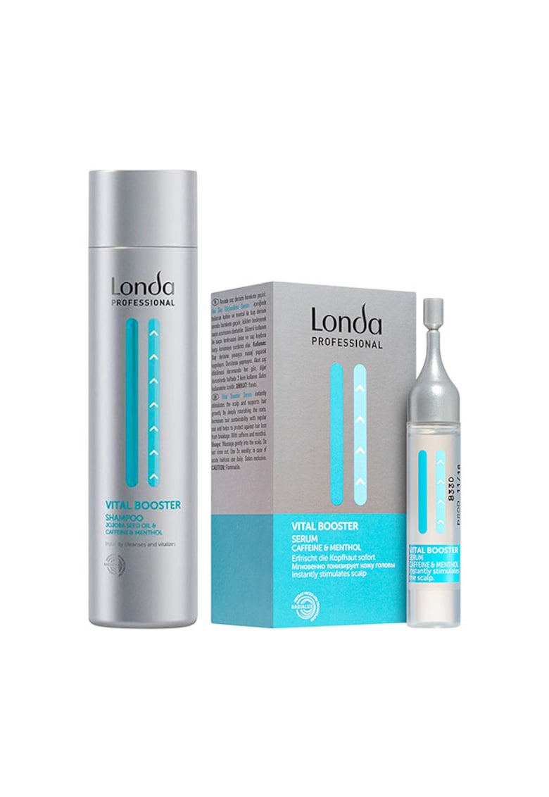 Pachet  Vital Booster - Sampon energizant 250 ml + Ser anticadere 6x9 ml - normal - femei