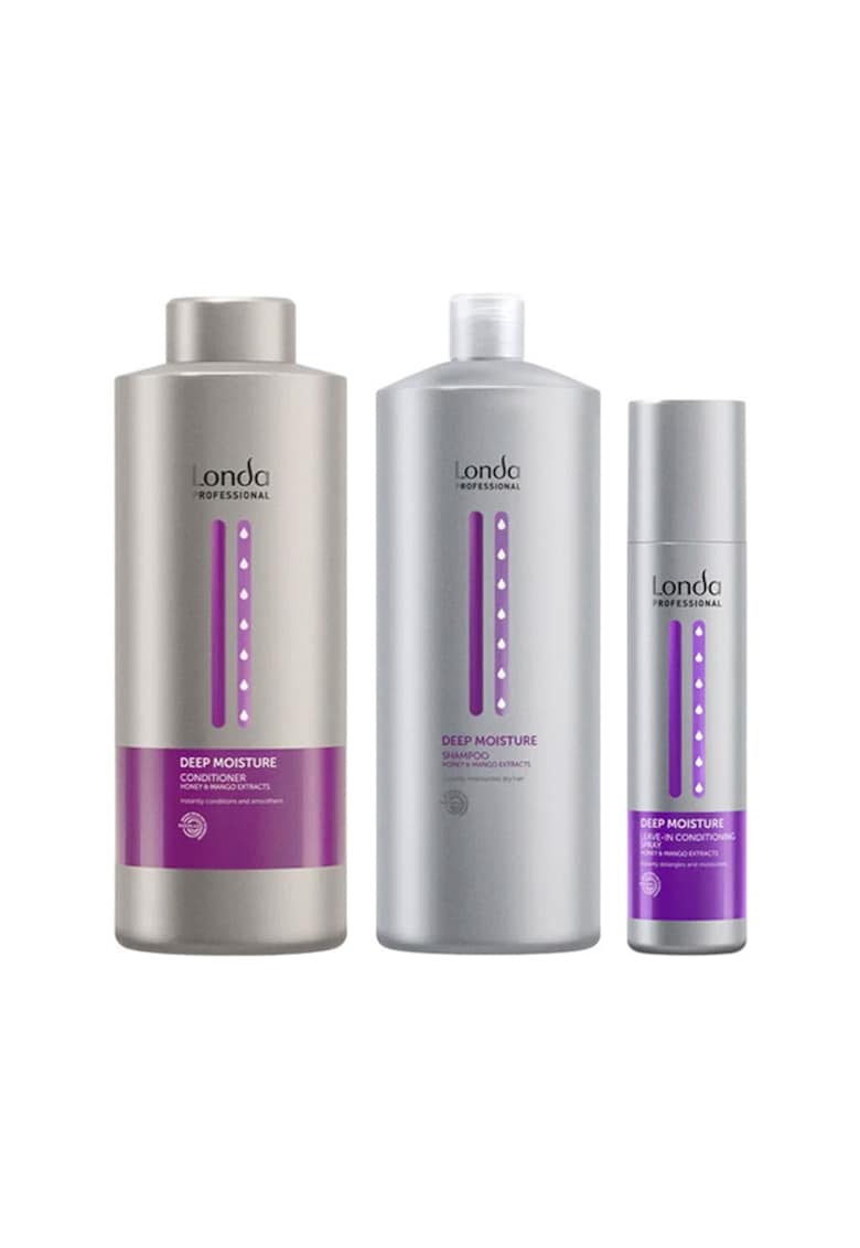 Pachet  Deep Moisture - Sampon 1000 ml - Balsam 1000 ml - Spray leave-in 250 ml - hidratare intensa - netezire