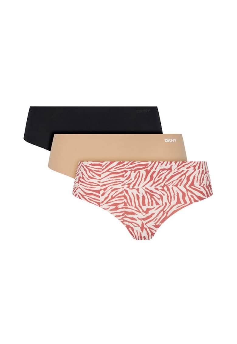 Chiloti dama - imprimeu zebra abstract - nylon/elastan - rosu/alb