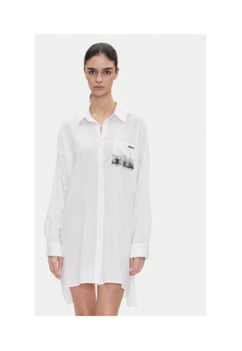 Camasa dama - model DKNY-YI30048 - bumbac si viscoza - alb