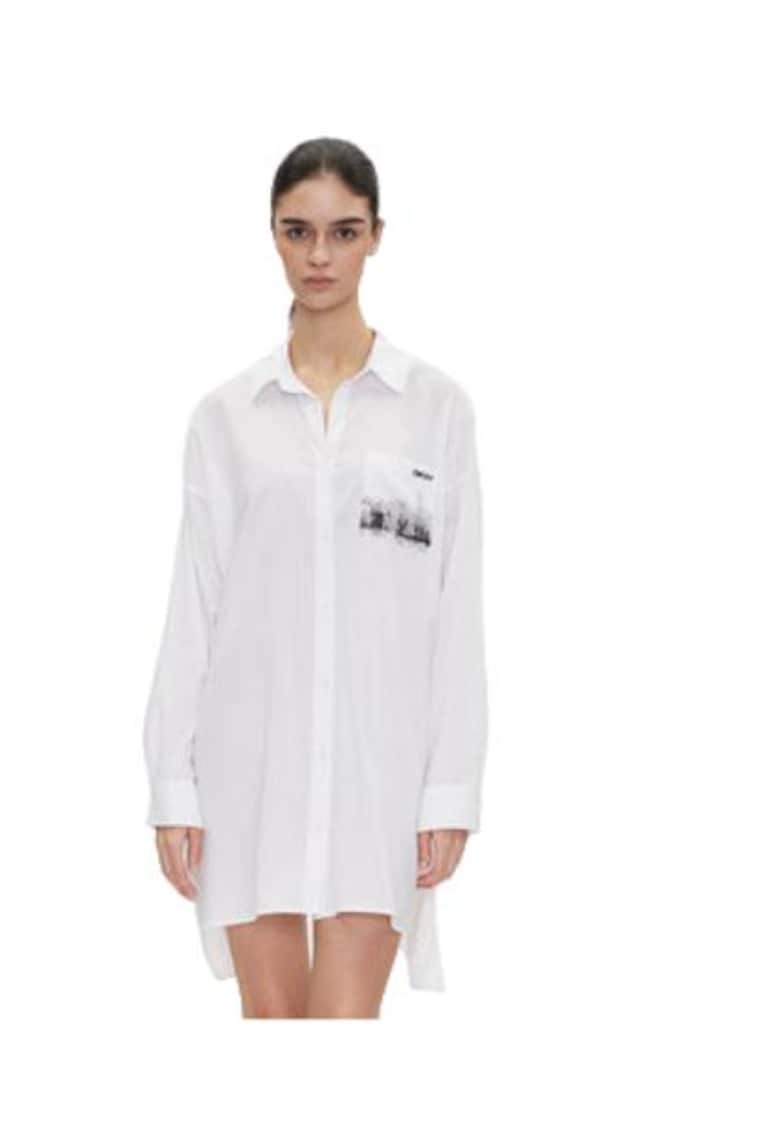 Rochie dama bumbac si viscoza - alb -