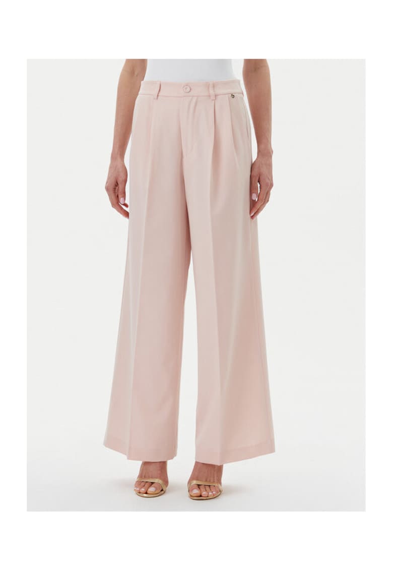 Pantaloni dama - B221 ROSA - roz - poliester-viscoza-elastan