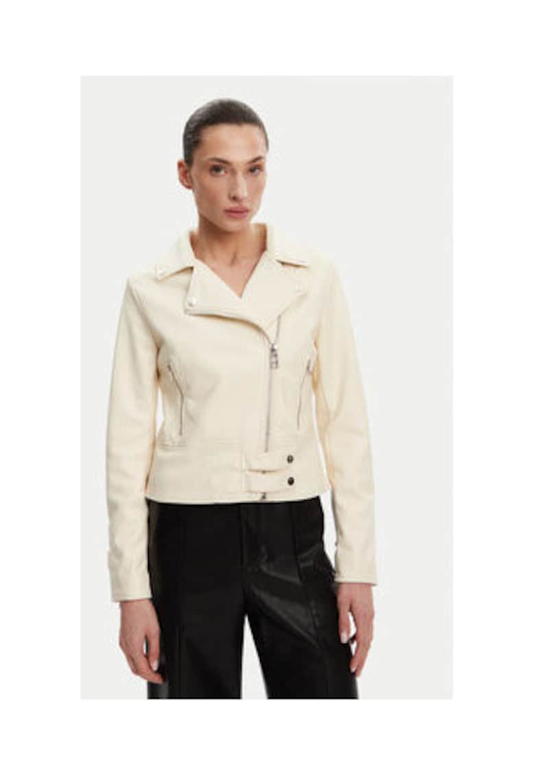 Jacheta dama piele ecologica - ecru