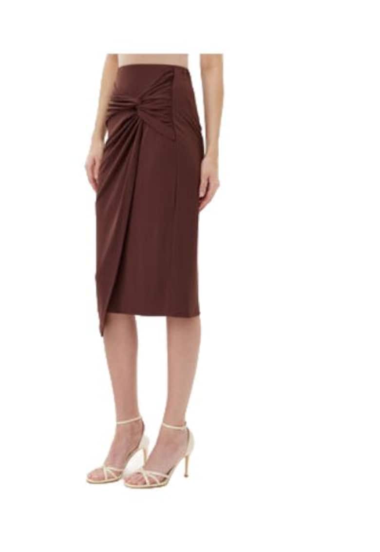 Rochie B401 CIOCCOLATO - maro - poliester-elastan -