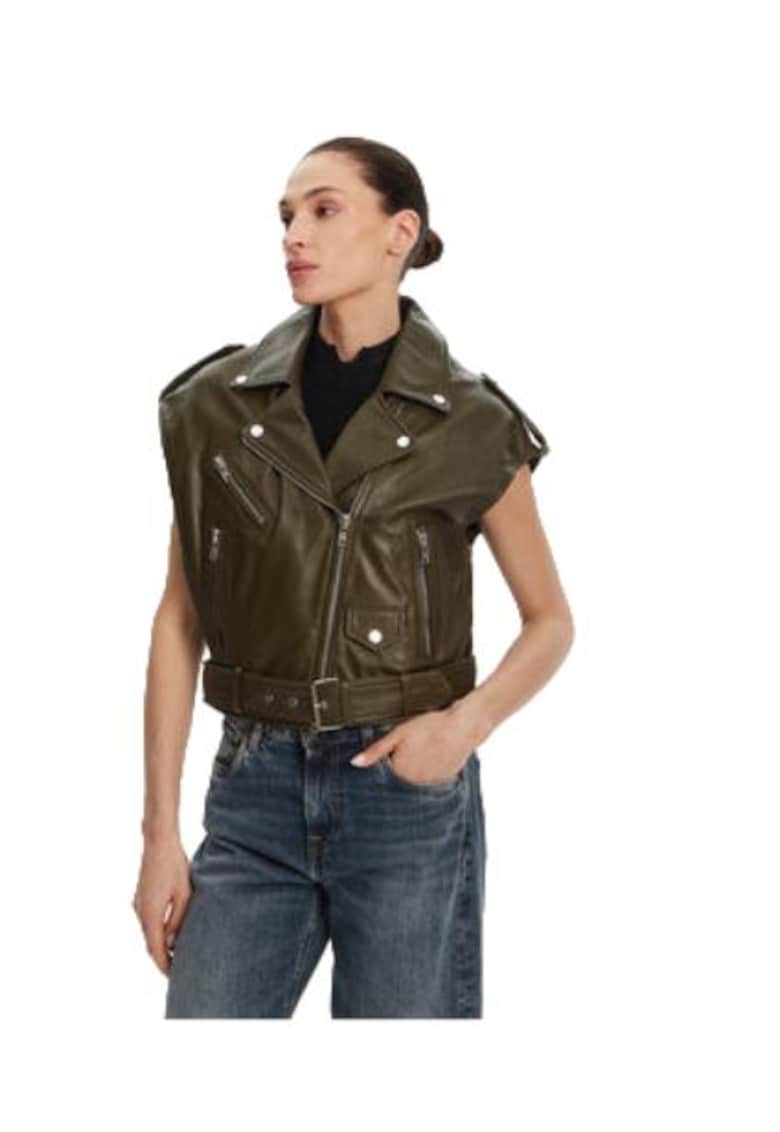 Vesta dama piele naturala - verde Vesta dama piele naturala - verde