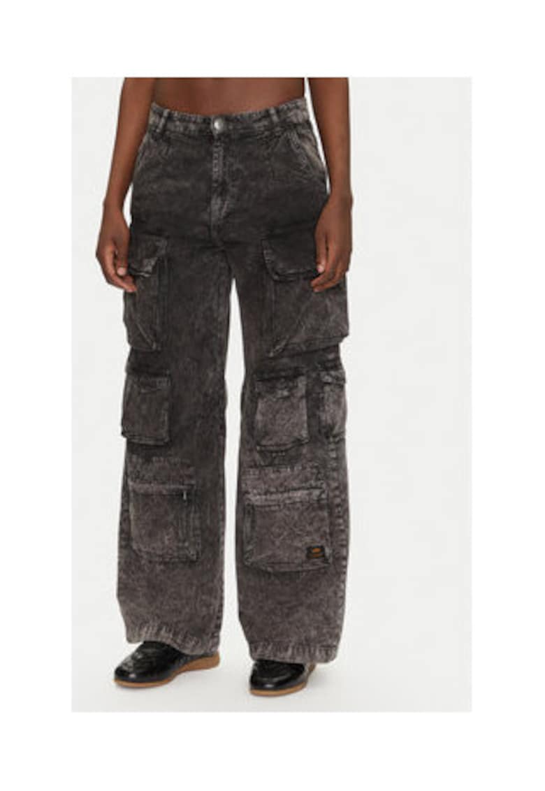 Pantaloni dama - gri - bumbac -