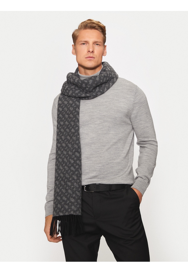 Fular  RUBENY - 35x180cm - gri - 77% lana - 21% poliamida