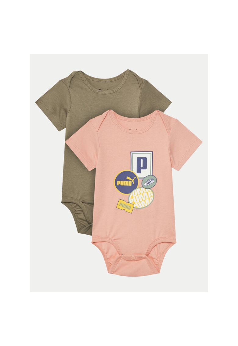 Set 2 Body-uri copii - SPORTSTYLE-686290 18 - bumbac - roz - verde