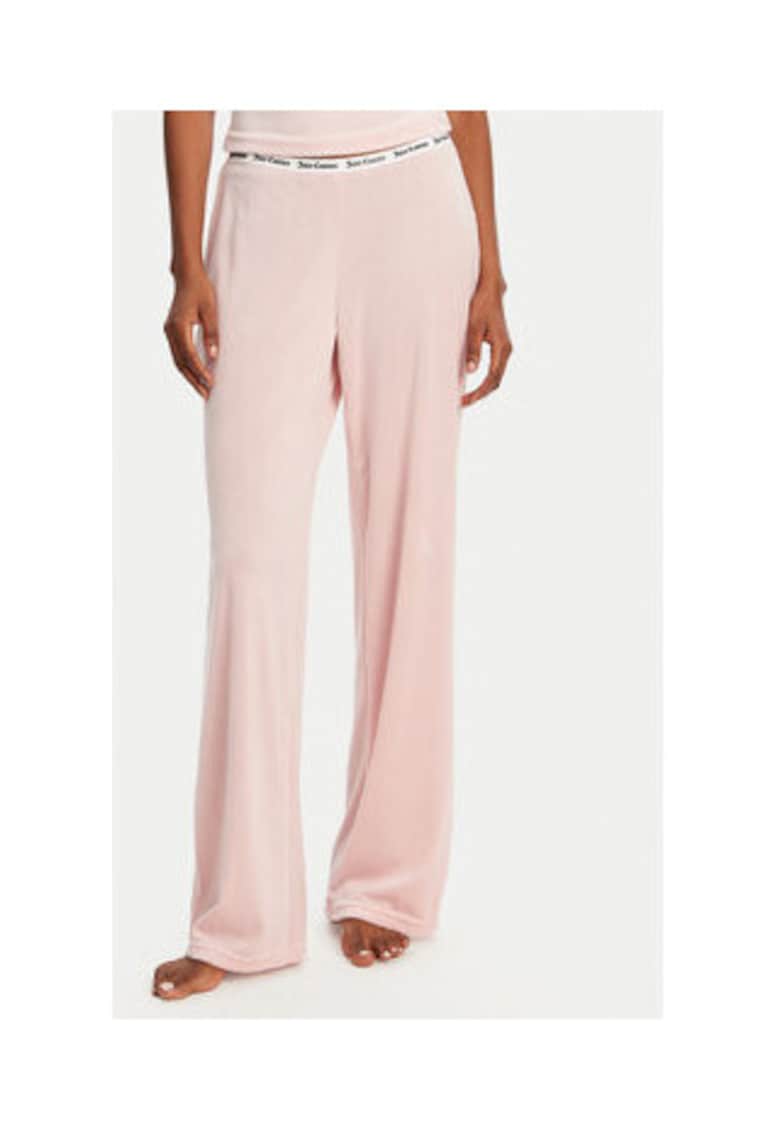 Pantaloni dama - Floare de migdal - roz - poliester-elastan