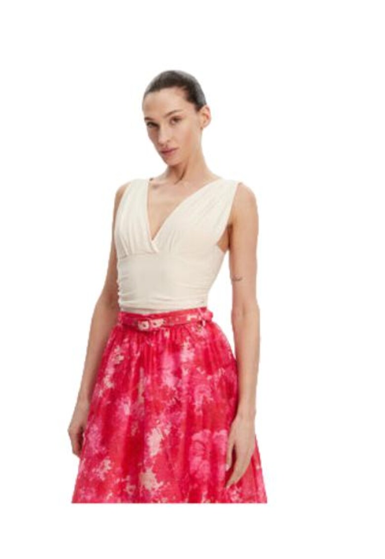 Top dama FASHION-53-2223-391 - Poliester/Elastan - Vanilie