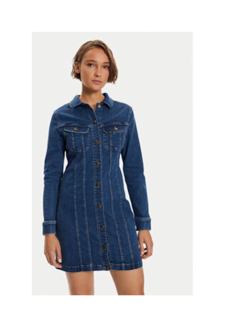 Rochie 112355125 - bumbac/poliester - albastru -