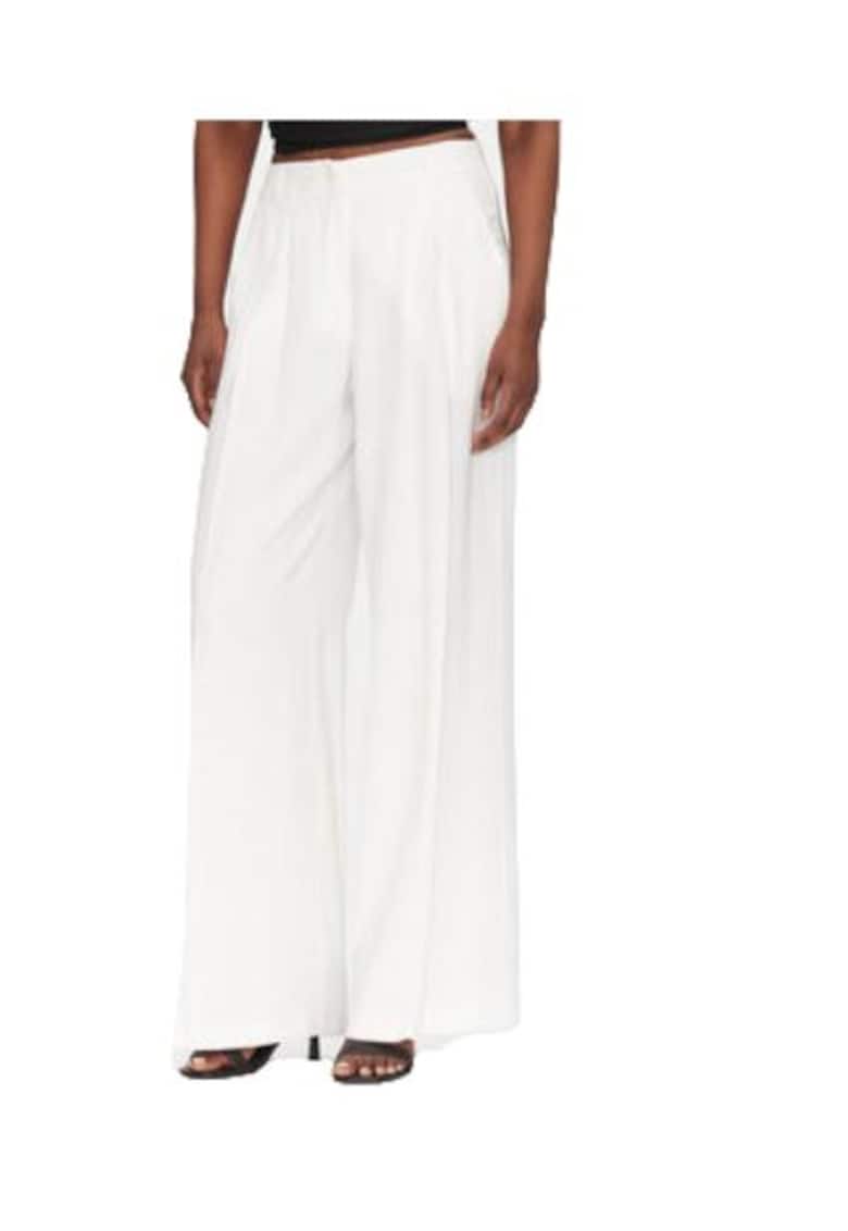 Pantaloni dama FASHION-53-5084-195 - Viscoza/Poliester - Alb
