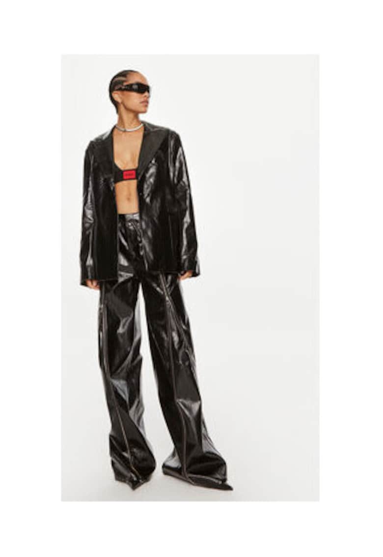 Pantaloni dama - 100 NEGRU - imitatie de piele - negru -