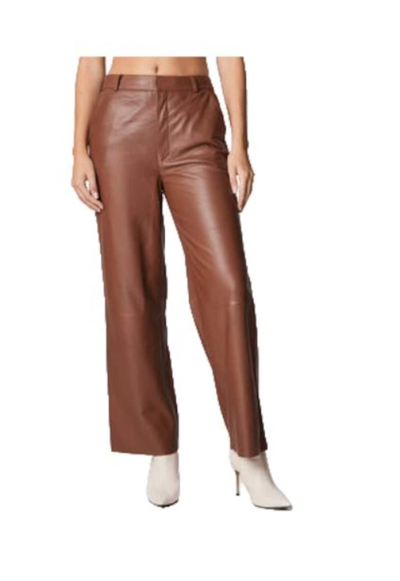 Pantaloni dama - piele naturala - maro - Pantaloni dama - piele naturala - maro -