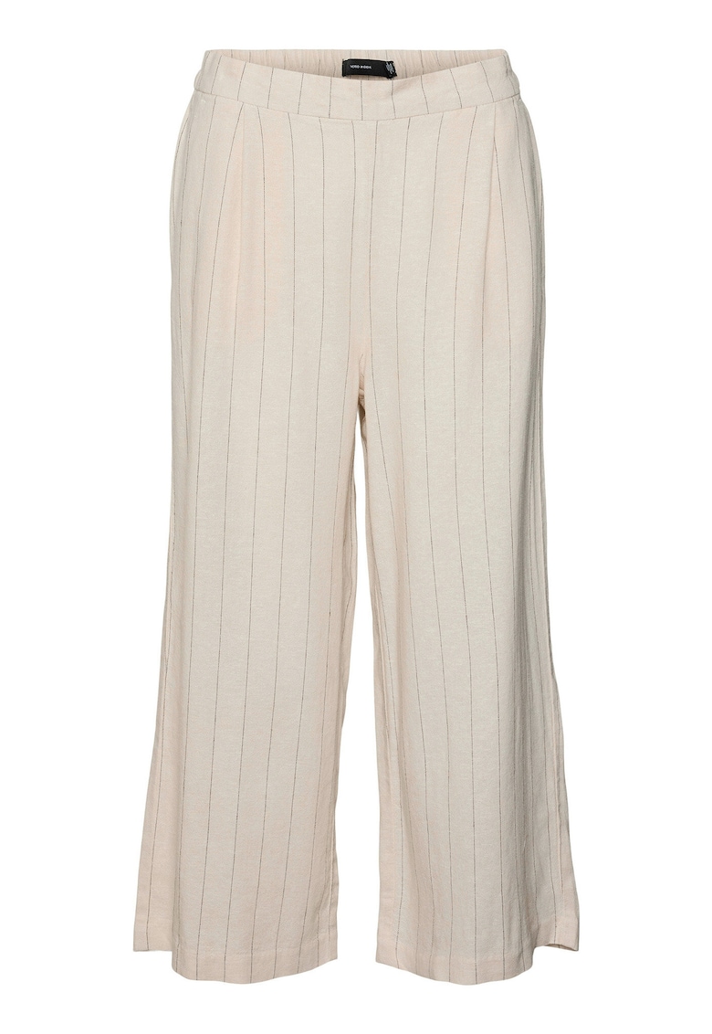 Pantaloni dama - Dungi gri - bej - 70% viscoza - 30% in