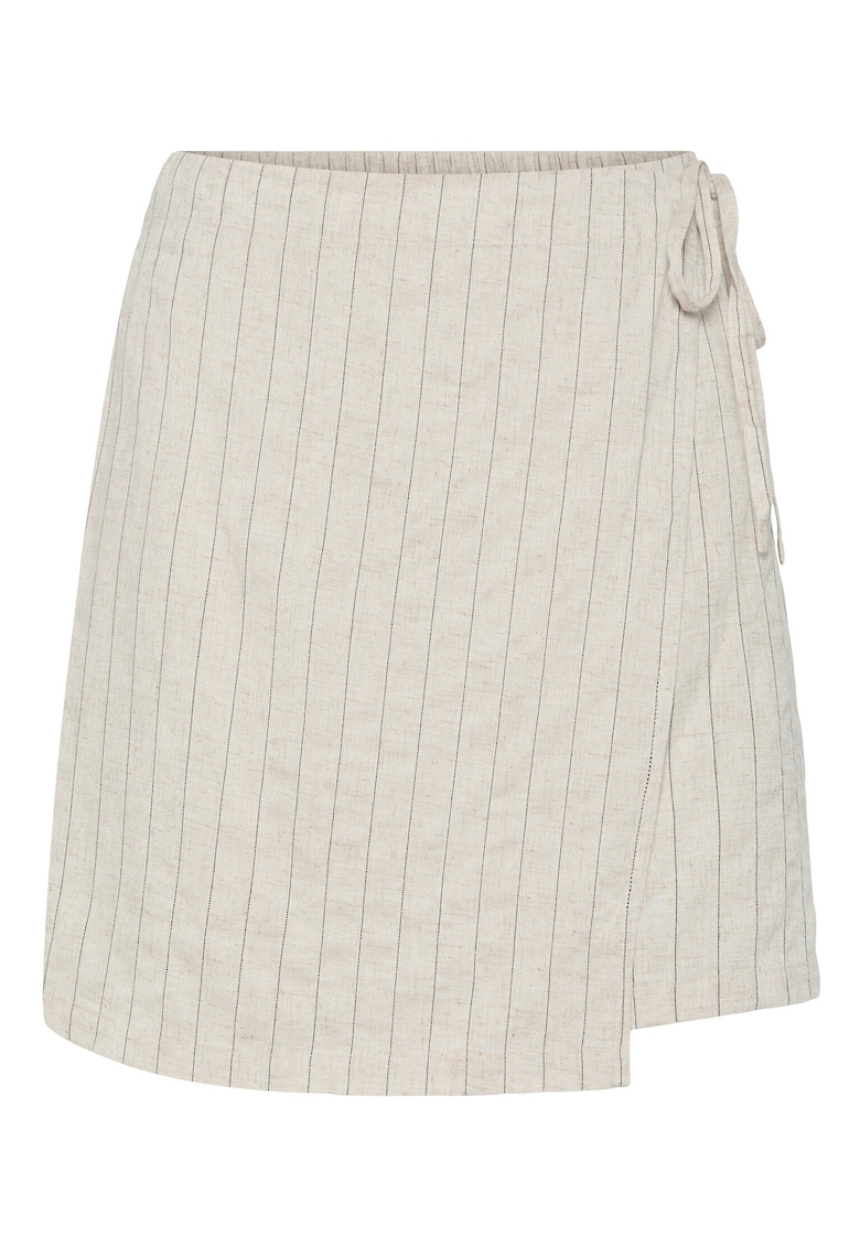 Fusta  model PIECES-17151891 - negru de mesteacan - 70% viscoza - 30% in - bej