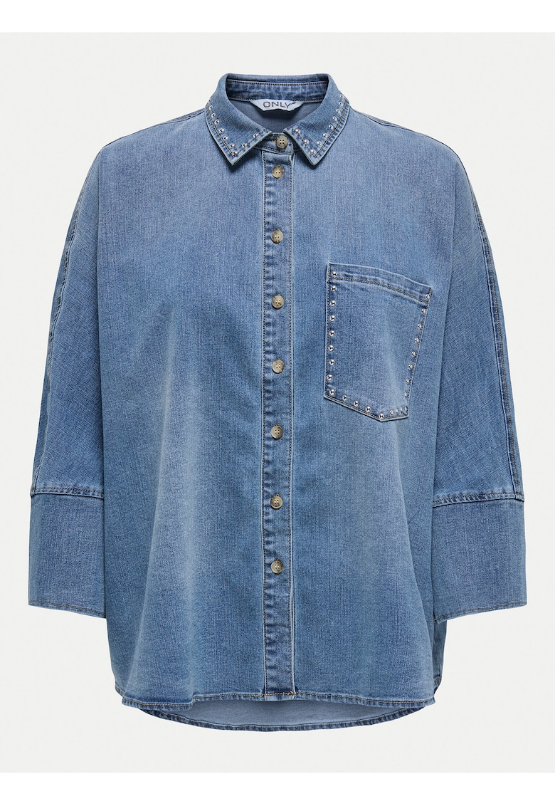 Camasa dama - bumbac/poliester/viscoza/elastan - albastru