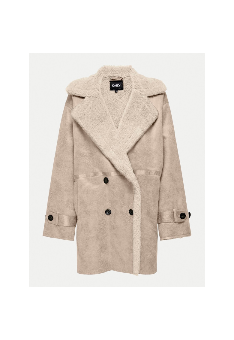Palton dama model SAFARI - imitatie piele - bej -