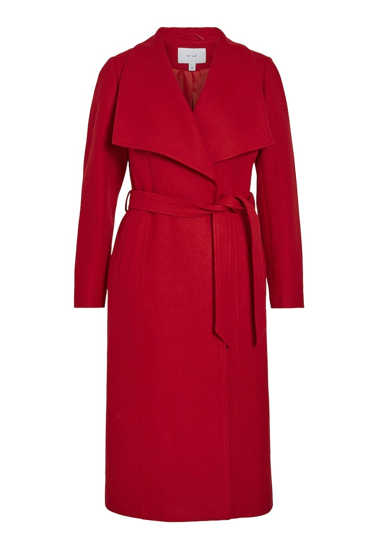 Palton dama - model MAC - 50% poliester - 10% lana - rosu