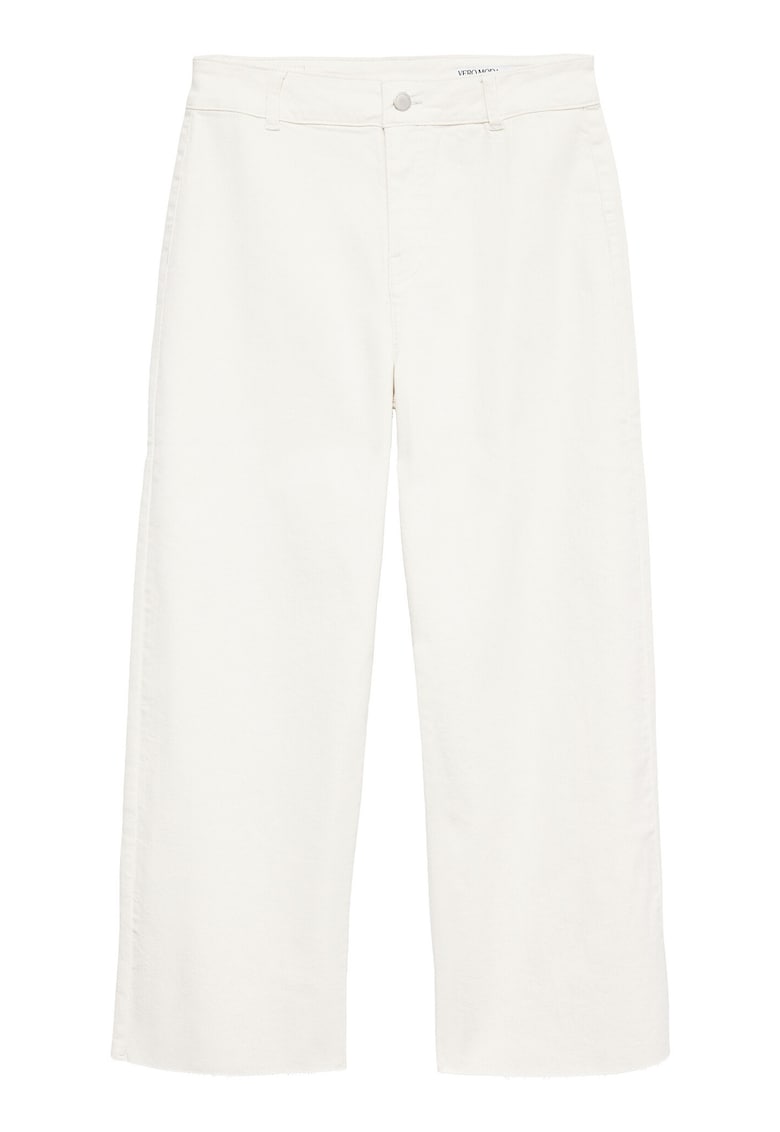 Pantaloni dama - 82% bumbac - alb