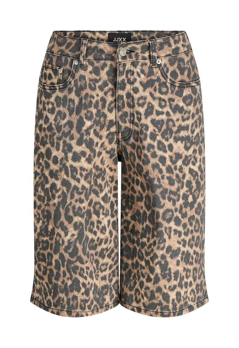 Pantaloni dama - CORNSTALK LEOPARD - bumbac - maro