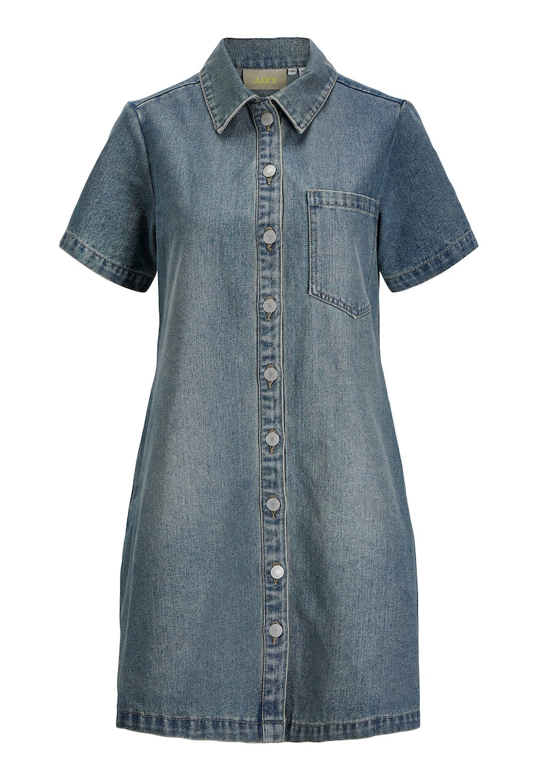 Rochie  denim vintage - albastru - bumbac - poliester - viscoza
