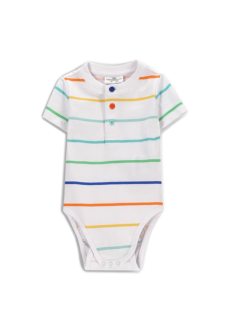 Body copii - alb - colorat - 95% bumbac - 5% elastan