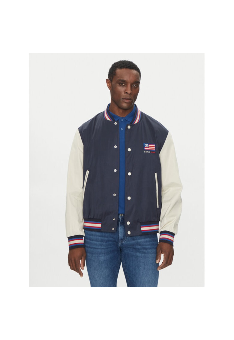 Jacheta sport barbati - 7006519 - poliester/bumbac - bleumarin/alb