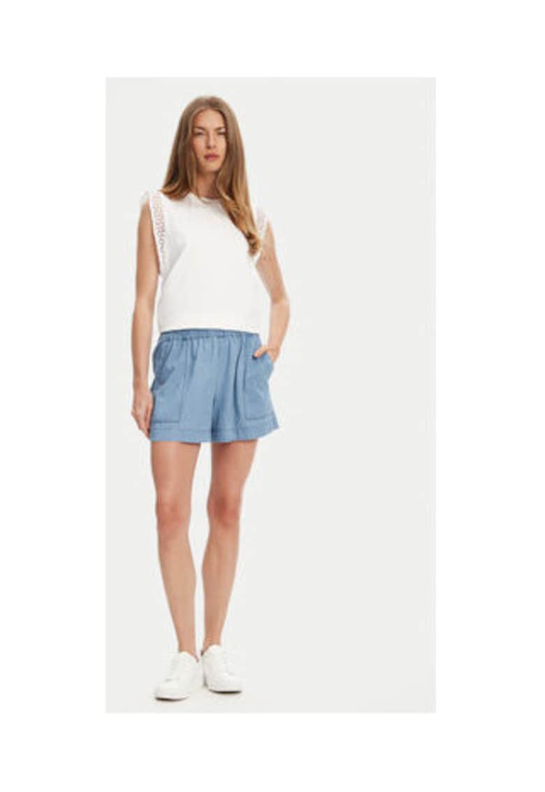 Pantaloni dama -  Albastru - 100% bumbac - Pantaloni dama -  Albastru - 100% bumbac -