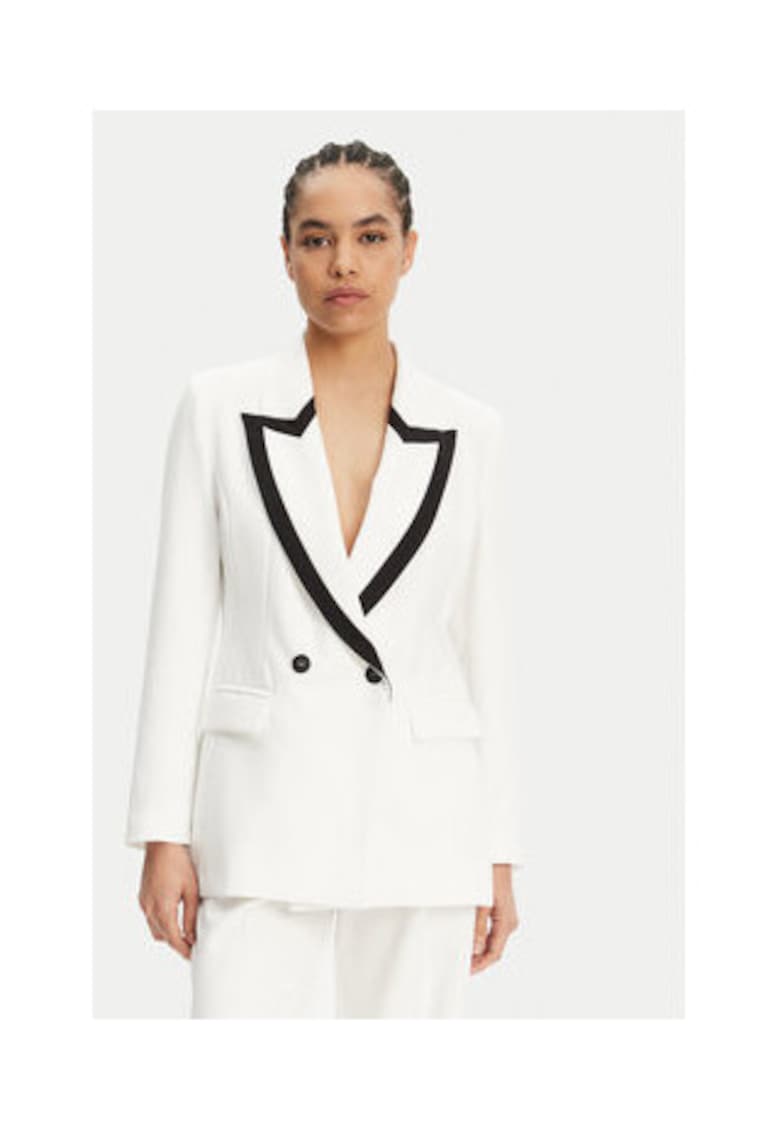 Sacou dama  25EB189/43BN 221 - poliester/elastan - alb/negru