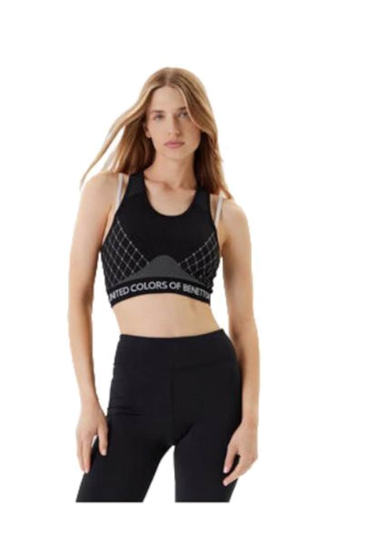 Maiou scurt dama -  nylon/poliester/elastan - negru/gri