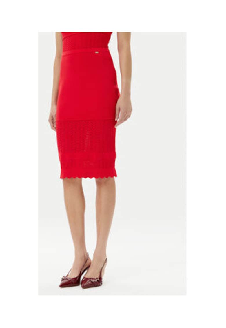 Fusta pentru dama  511FD73005 - poliamida/viscoza - rosu