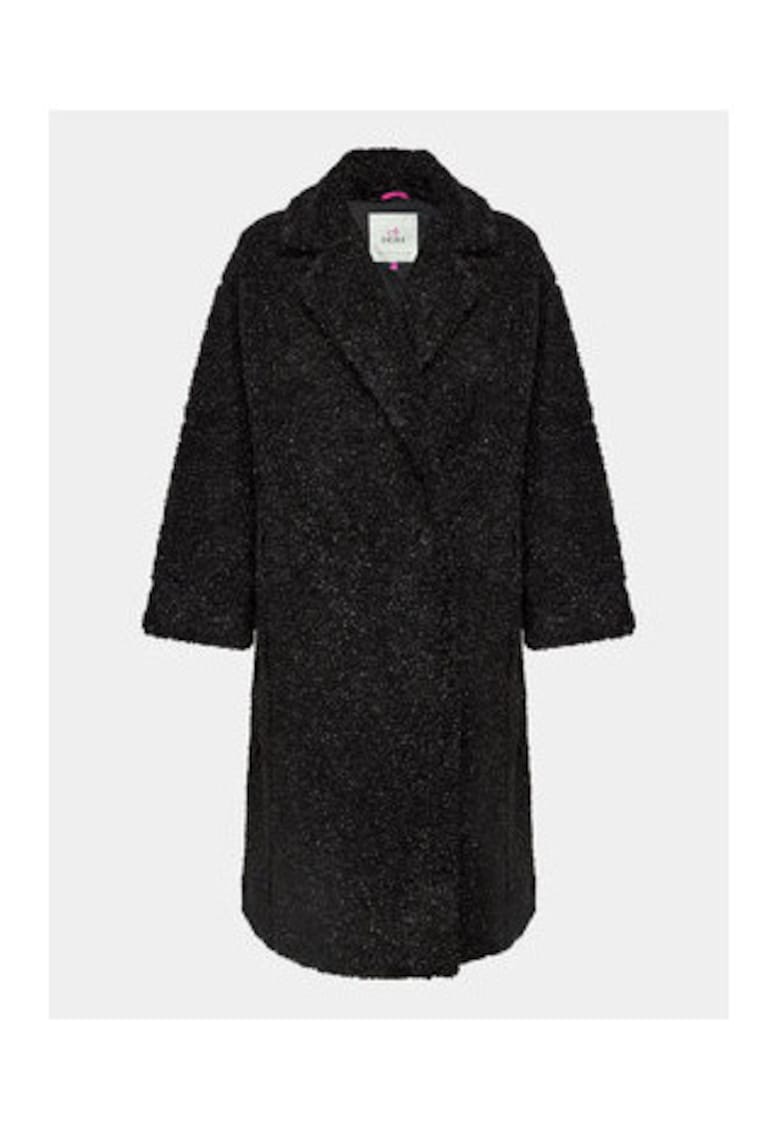 Palton dama model D93551 - negru - 100% poliester -