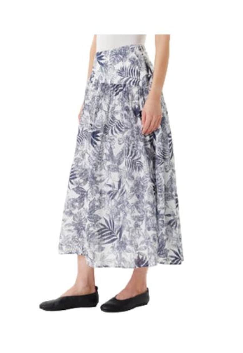 Fusta - bumbac - albastru/alb - Alb/Albastru