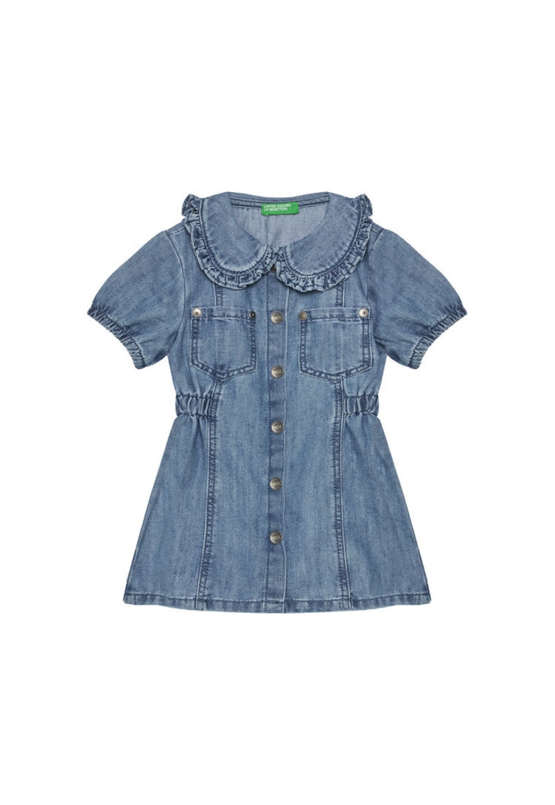 Rochie fete - 41DWGV029 901 - bumbac/poliester - albastru