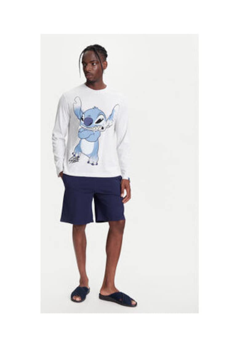 Bluza barbati -  100% bumbac - bleumarin/ alb -