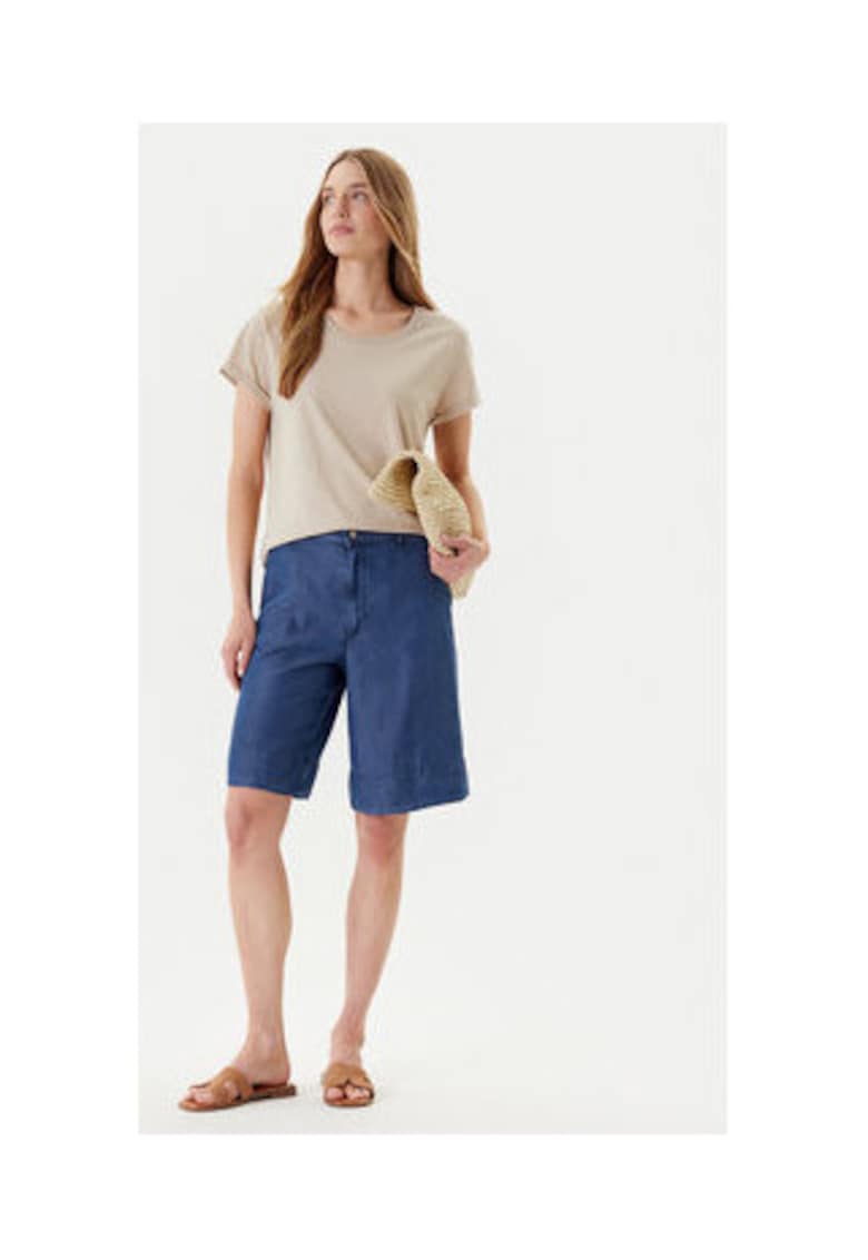 Pantaloni dama Benetton lyocell albastru