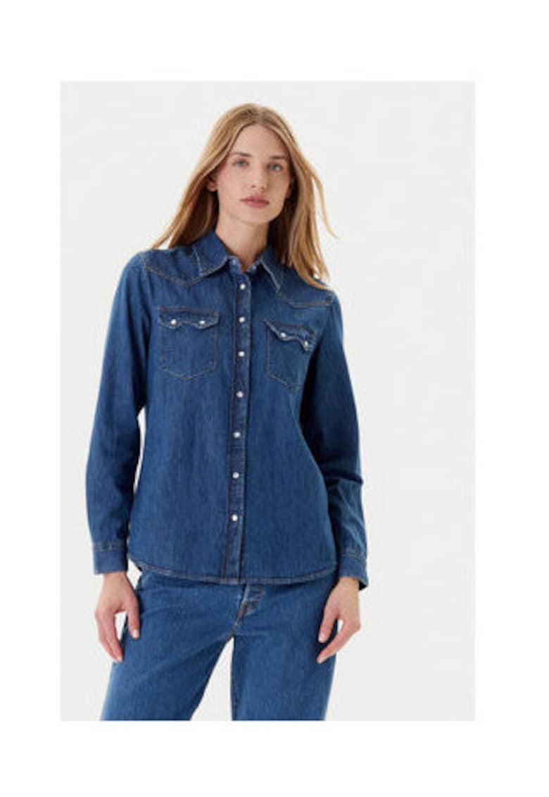 Camasa dama - 100% bumbac - albastru -