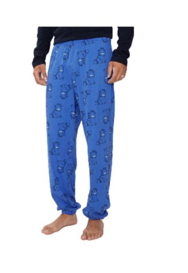 Pantaloni pijama barbati -  100% bumbac - albastru -
