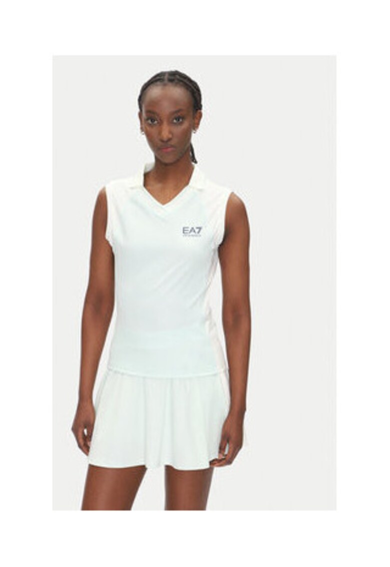 Tricou dama - Emporio Armani - 7W000200 AF13282 M9040 - albastru pal/alb - 85% poliester - 15% elastan -