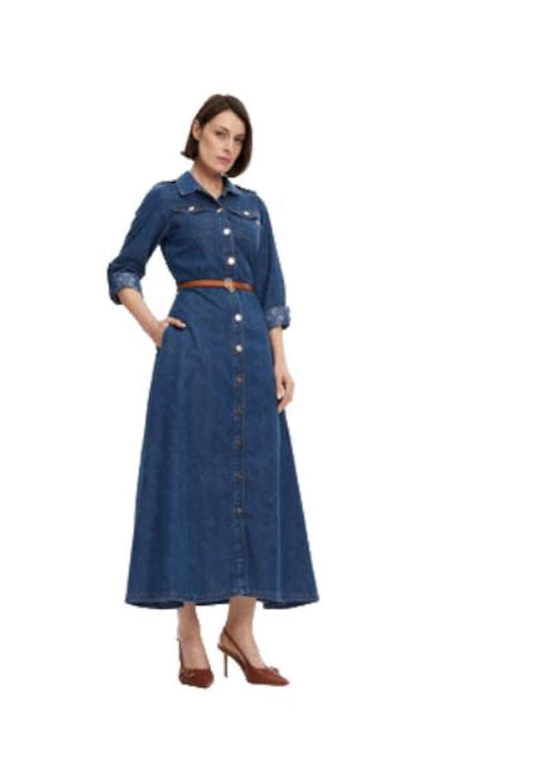 Rochie dama bumbac/poliester - albastru