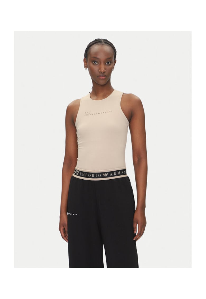 Tricou dama - Emporio Armani bej - poliamida si elastan - Bej