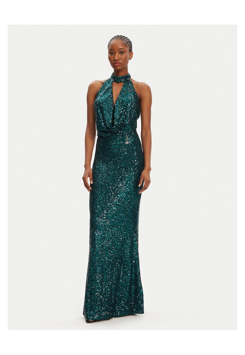 Rochie de seara - poliester - verde -