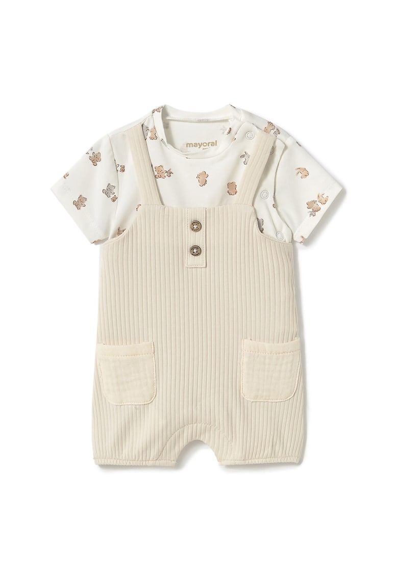 Salopeta pentru copii -  1616 34 - bumbac/elastan - bej/alb